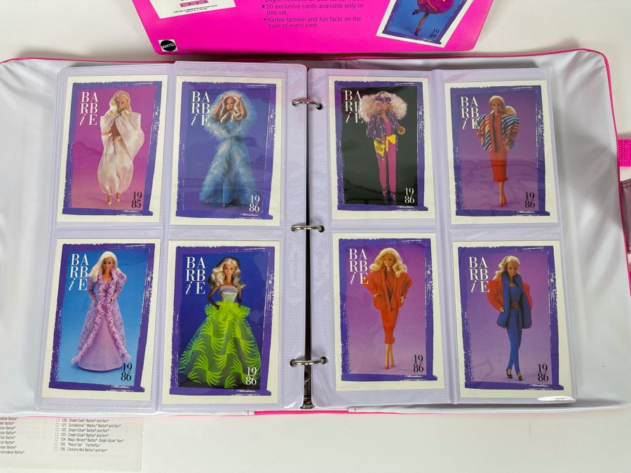 Barbie Trading Cards Deluxe First Edition With Opened Box With Over 300 Trading Cards And Fashion Portfolio Display Binder Mattel 1990 [Photo 13]