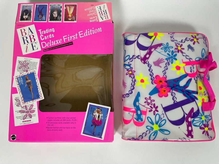 Barbie Trading Cards Deluxe First Edition With Opened Box With Over 300 Trading Cards And Fashion Portfolio Display Binder Mattel 1990 [Photo 6]