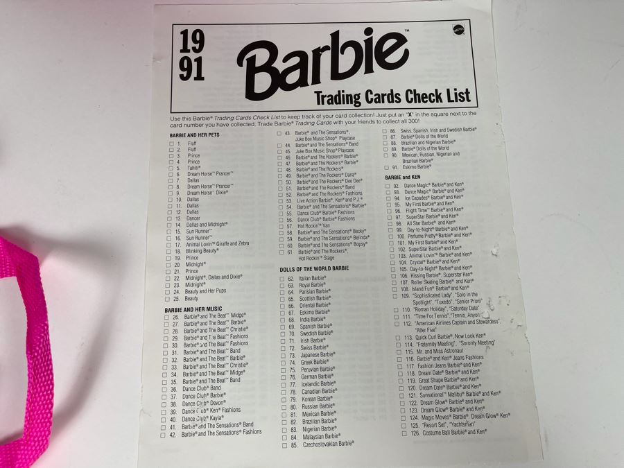 Barbie Trading Cards Deluxe First Edition With Opened Box With Over 300 Trading Cards And Fashion Portfolio Display Binder Mattel 1990 [Photo 15]