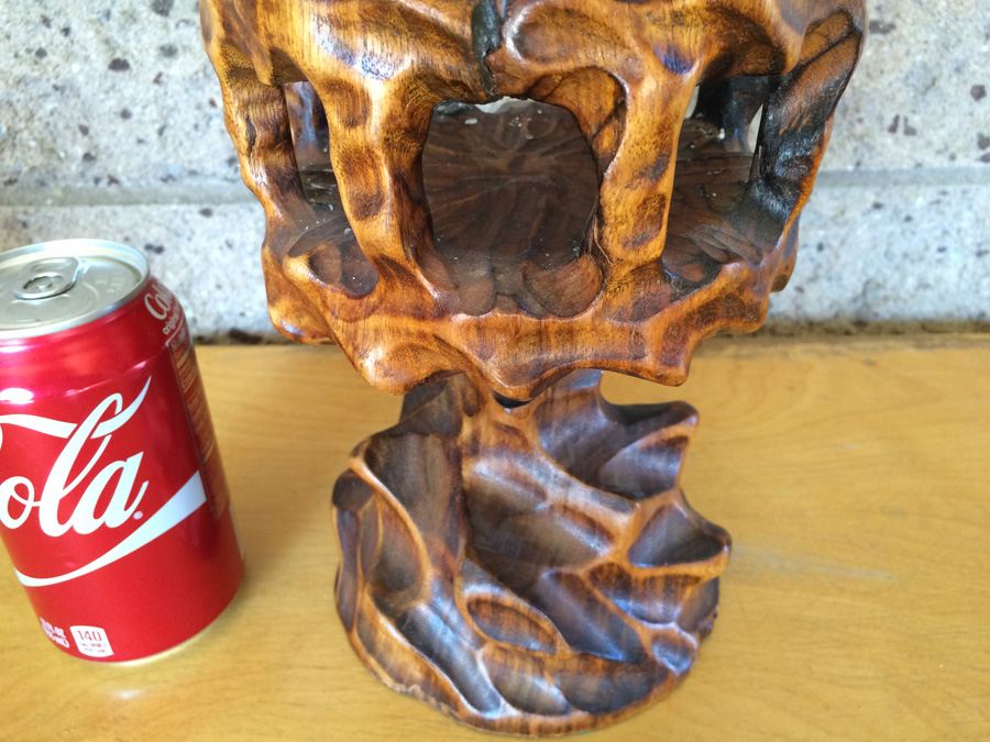 Unique Wood Carved Candle Holder with DeGrazia Candle [Photo 5]