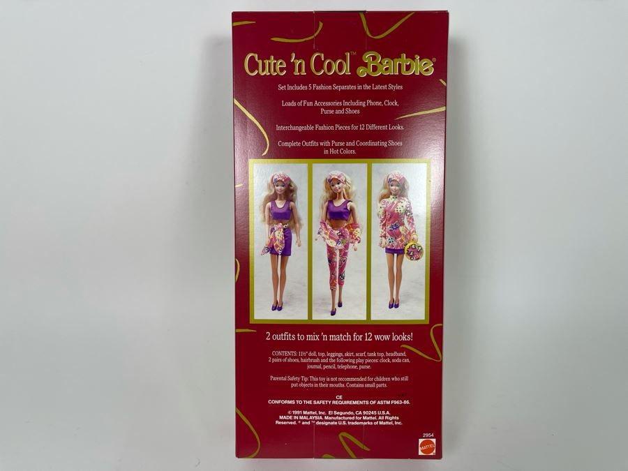 Cute 'N Cool Barbie New In Box Doll Mattel 1991 [Photo 6]