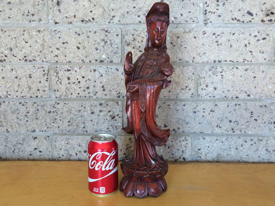 Carved Wood Kwan Yin