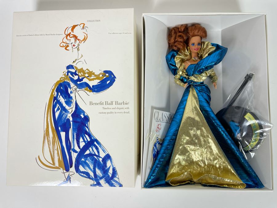 First In Series Of Limited Edition Dolls - Benefit Ball Barbie Doll By Carol Spencer New In Box Mattel 1992 [Photo 1]