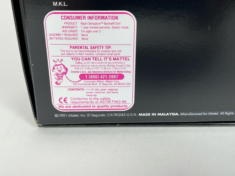 Special Limited Edition FAO Schwarz Night Sensation Barbie Doll New In Box Mattel 1991 [Photo 4]