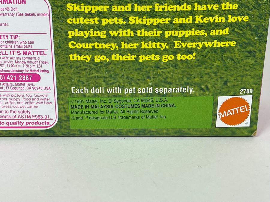 Pet Pals Skipper Barbie Doll New In Box Mattel 1991 [Photo 5]