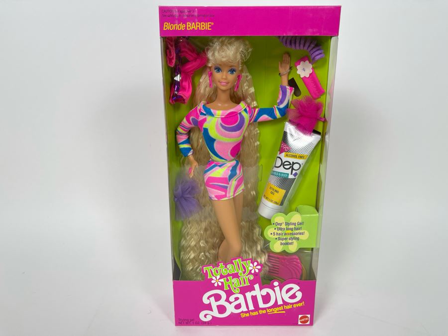 Totally Hair Blonde Barbie Doll New In Box Mattel 1991