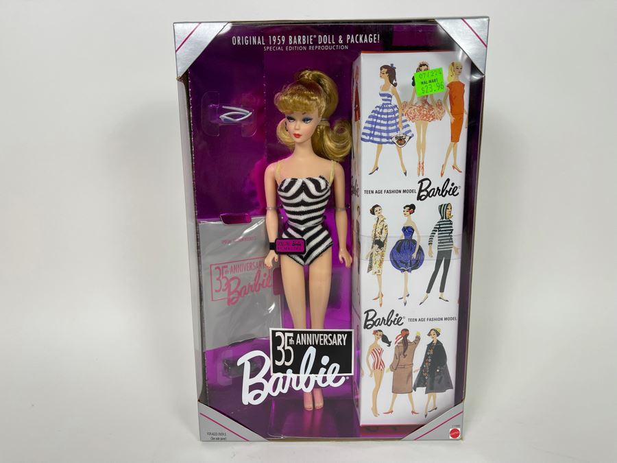 35th Anniversary Barbie 1959 Barbie Doll & Package Special Edition Reproduction New In Box Doll Mattel 1993