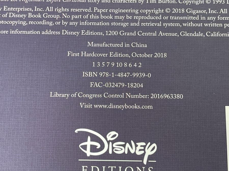 Tim Burton's The Nightmare Before Christmas Pop-Up Book Disney Editions Retailed $65 [Photo 17]