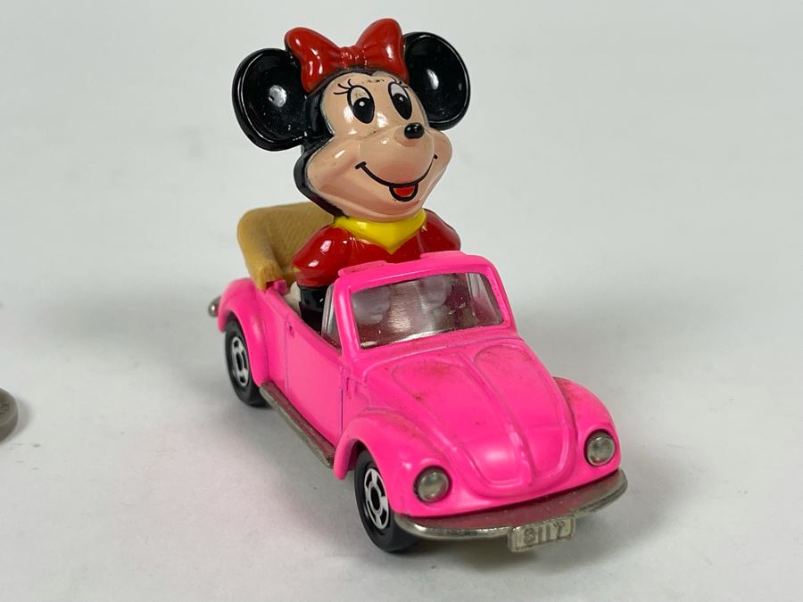 Walt Disney Productions Minnie Mouse VW Convertible Bug Car Tomy Made In Japan PD-6 [Photo 3]