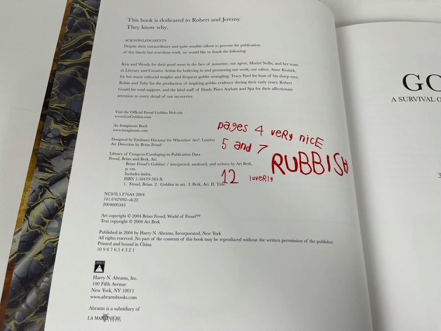 Brian Froud's Goblins! First Edition Book [Photo 3]