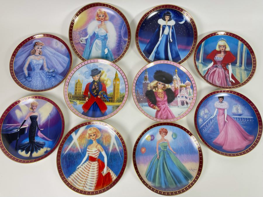 Collection Of Ten Mattel Barbie Collector Plates By Danbury Mint [Photo 1]