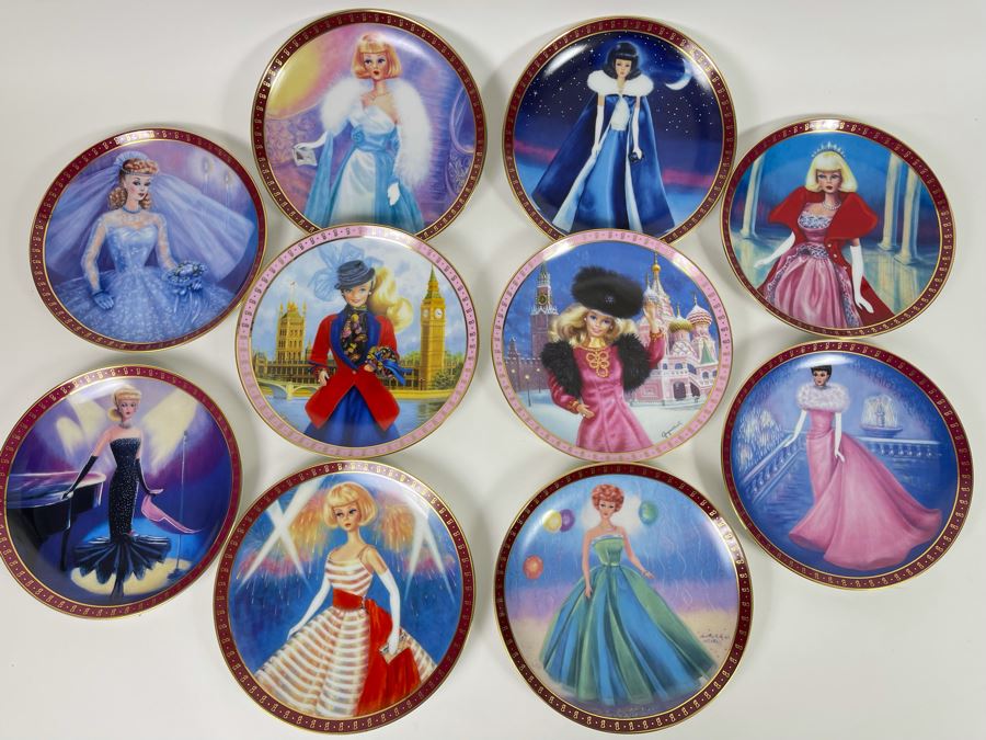 Collection Of Ten Mattel Barbie Collector Plates By Danbury Mint [Photo 2]