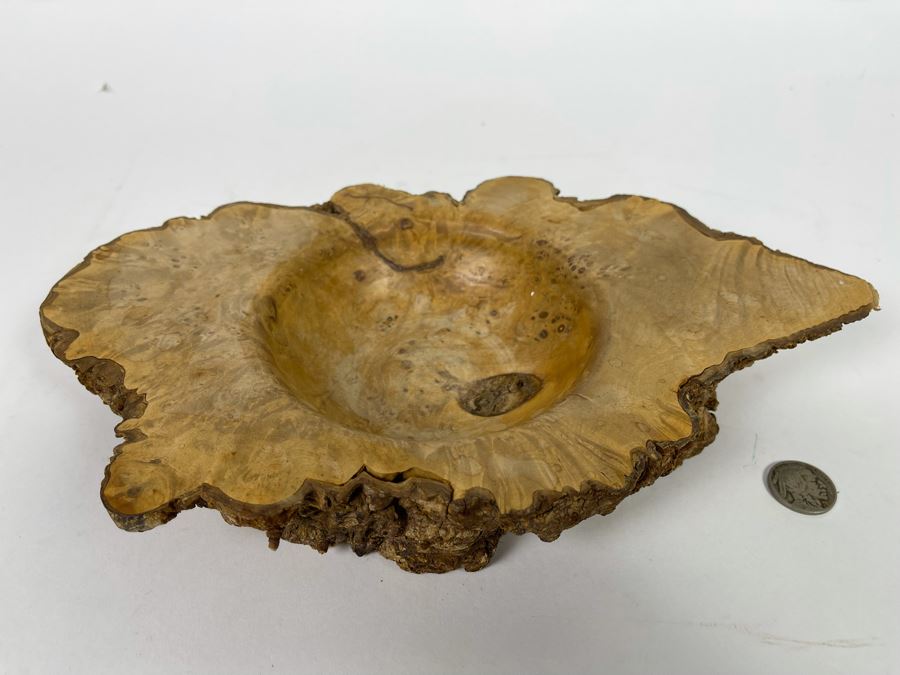 Original Signed Bill Metcalf Organic Burled Walnut Bowl Trinket Dish 11.5W X 7D X 2H [Photo 4]