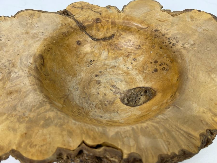 Original Signed Bill Metcalf Organic Burled Walnut Bowl Trinket Dish 11.5W X 7D X 2H [Photo 5]