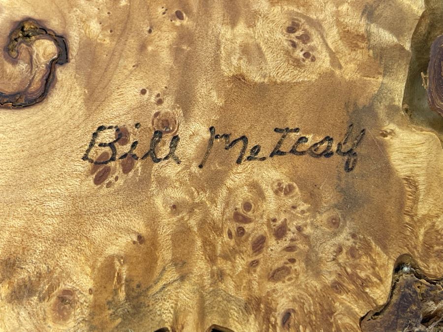 Original Signed Bill Metcalf Organic Burled Walnut Bowl Trinket Dish 11.5W X 7D X 2H [Photo 9]