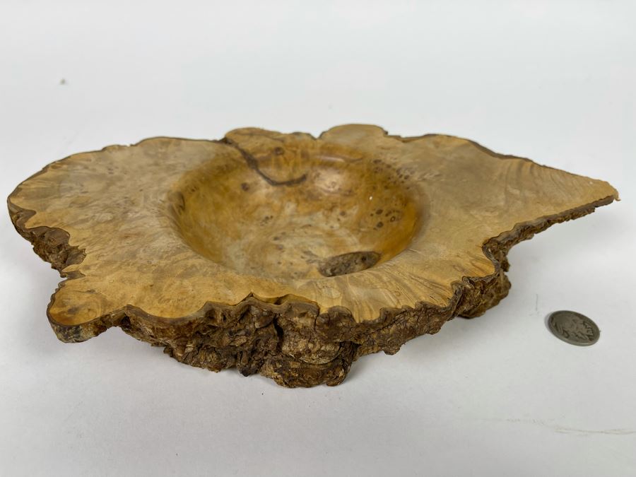 Original Signed Bill Metcalf Organic Burled Walnut Bowl Trinket Dish 11.5W X 7D X 2H [Photo 2]