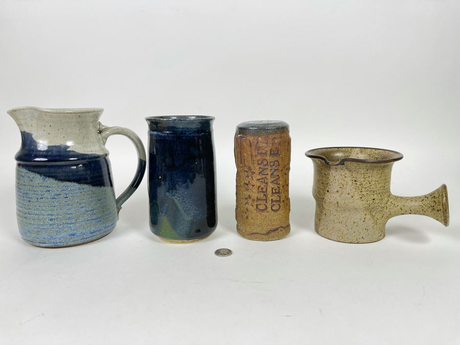 Collection Of Four Mid-Century Pottery Pieces
