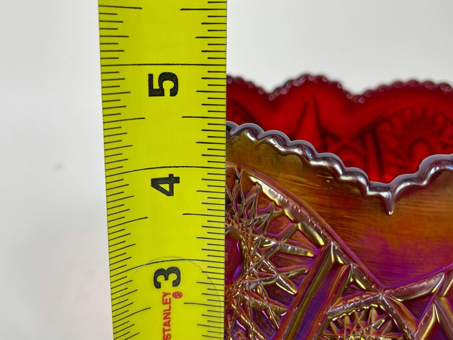 Vintage Red Carnival Glass Bowl 6.5W X 4.5H [Photo 6]