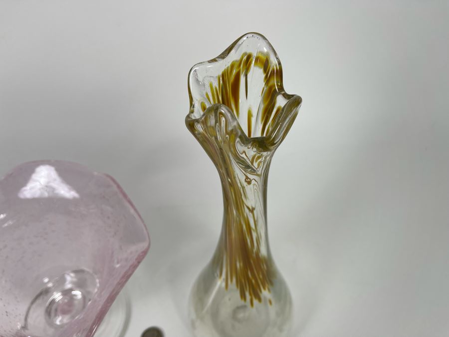 Pair Of Studio Glass Vases 5.5H And 10.5H [Photo 7]