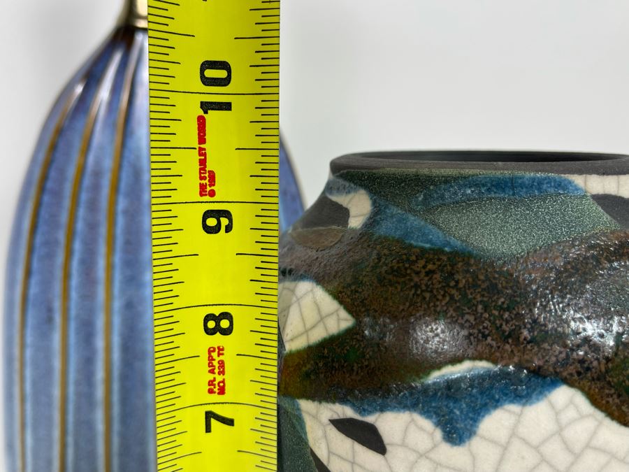 Two Signed Pottery Vases And Large Decorative Vase 6H - 16H [Photo 9]