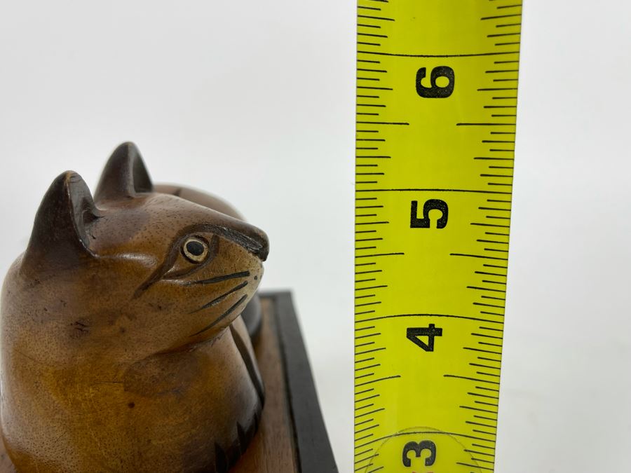 Wooden Cat Sitting On Hinged Box 6W X 4D X 5.5H [Photo 7]