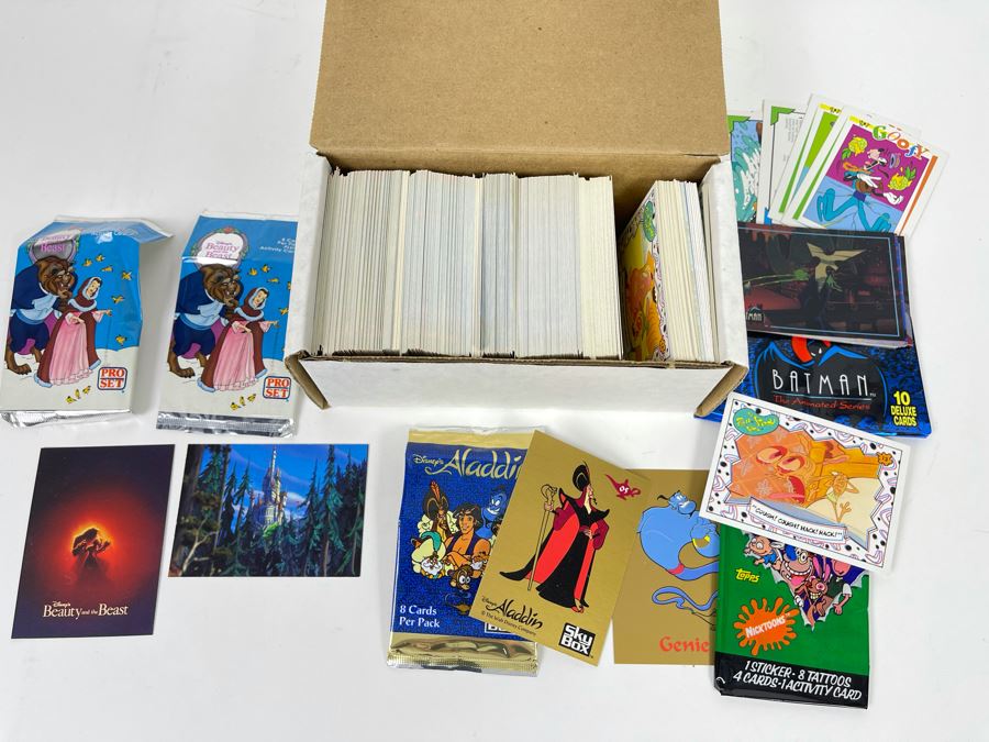 JUST ADDED - Disney's Beauty And The Beast, Disney's Aladdin, Topps The Ren & Stimpy Show And Batman Animated Series Trading Cards