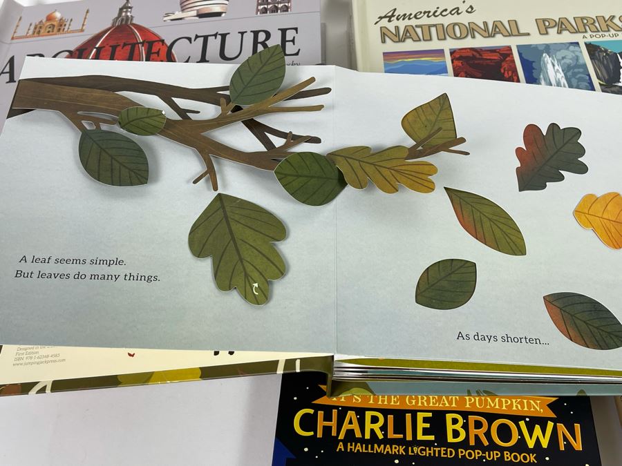 JUST ADDED - Pop-Up Book Collection: Fishing For The Moon By Lulu Hansen, Architecture, America's National Parks, Leaves And Charlie Brown It's The Great Pumpkin [Photo 11]