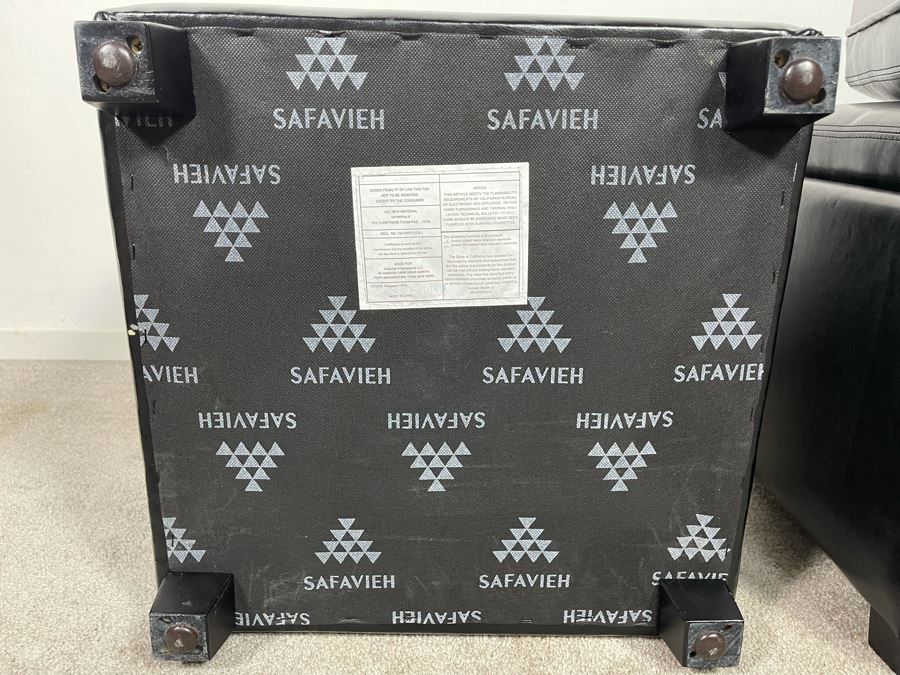 Pair Of Safavieh Single Tray Square Foot Rest Storage Ottoman [Photo 8]