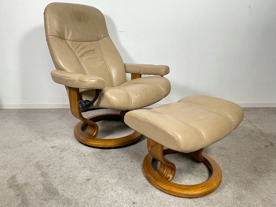 Ekornes Stressless Chair With Ottoman Made In Norway