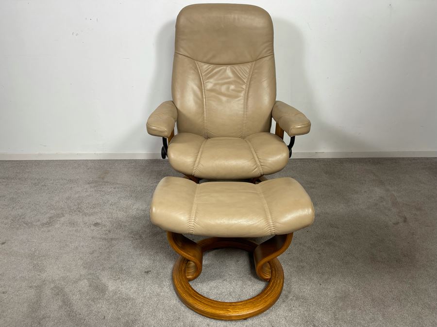 Ekornes Stressless Chair With Ottoman Made In Norway [Photo 6]