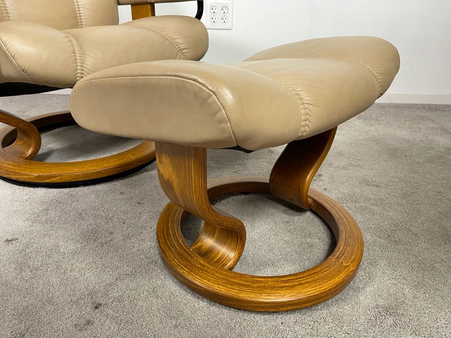 Ekornes Stressless Chair With Ottoman Made In Norway