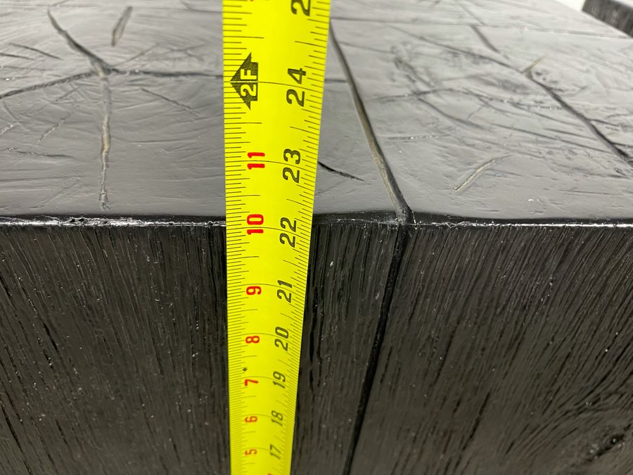 Pair Of Black Faux Wooden Cube Side Tables 22W X 22D X 22H [Photo 12]