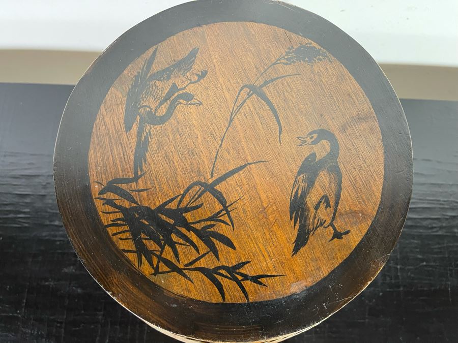 Vintage Asian Wooden Rice Bucket Barrel Container 13W X 13H [Photo 8]