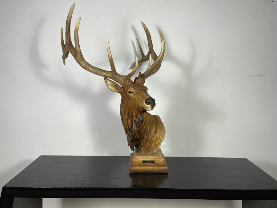 Limited Edition Resin Elk Sculpture Titled 'Trail Boss' By Danny Edwards 27 Of 950 [Photo 3]