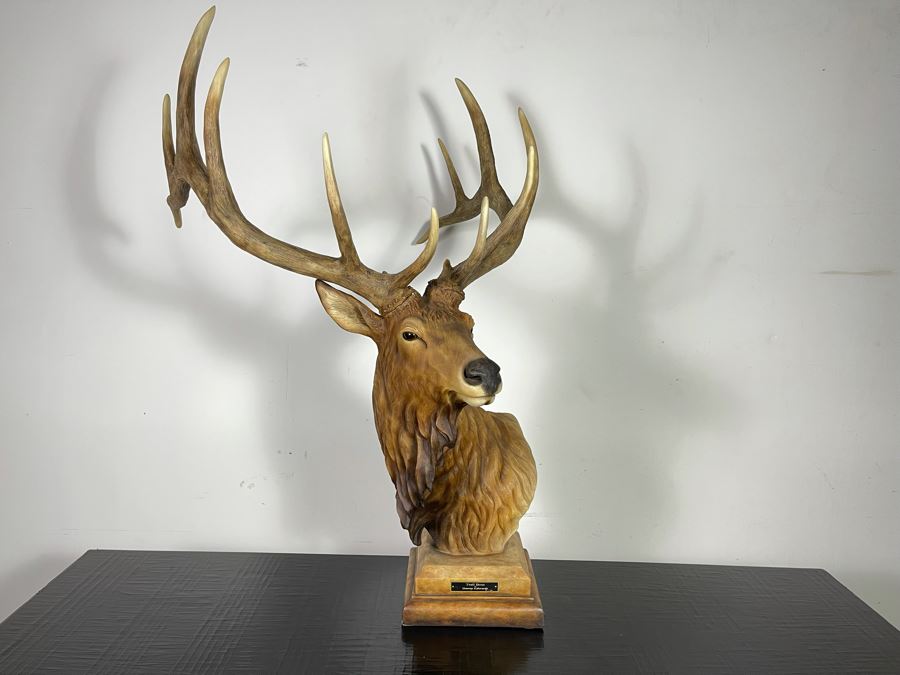 Limited Edition Resin Elk Sculpture Titled 'Trail Boss' By Danny Edwards 27 Of 950 [Photo 4]