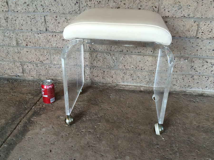 Lucite Bench on Casters [Photo 1]