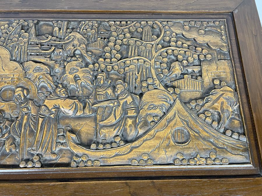Asian Relief Carved Chest 40W X 20D X 19H [Photo 10]