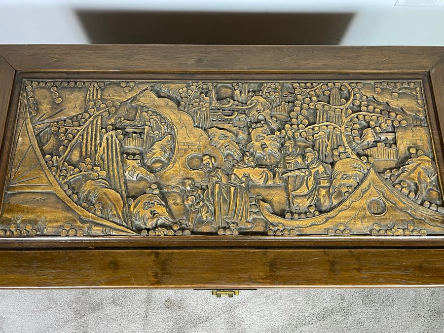 Asian Relief Carved Chest 40W X 20D X 19H [Photo 7]