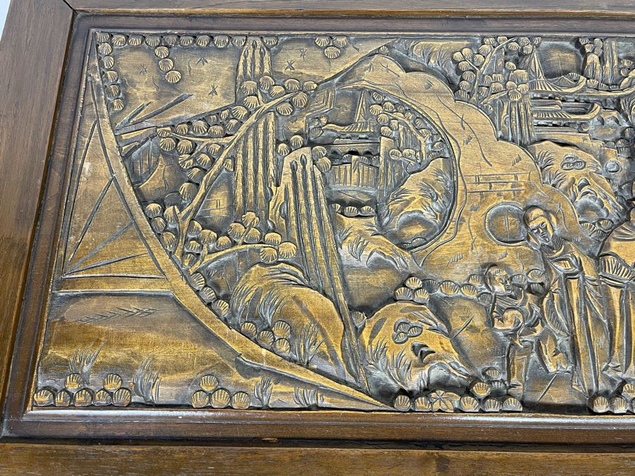 Asian Relief Carved Chest 40W X 20D X 19H [Photo 8]