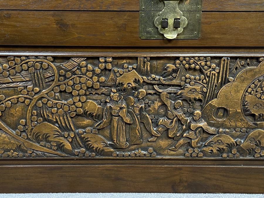 Asian Relief Carved Chest 40W X 20D X 19H [Photo 5]