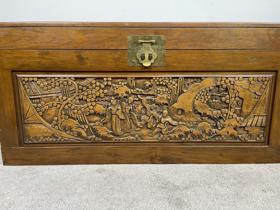Asian Relief Carved Chest 40W X 20D X 19H [Photo 4]