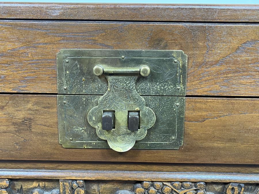 Asian Relief Carved Chest 40W X 20D X 19H [Photo 6]