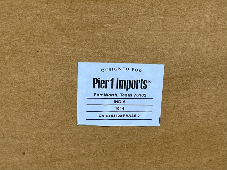 Wooden Trunk With Burlap Fabric Design Made In India For Pier1 Imports 33W X 16D X 18H [Photo 8]