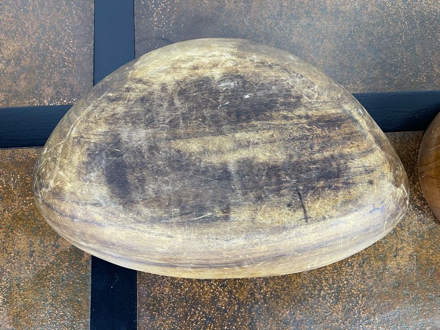 Pair Of Wooden Bowls 16W And 8.5W (Bowl On Right Is Dansk Designs Denmark) [Photo 11]