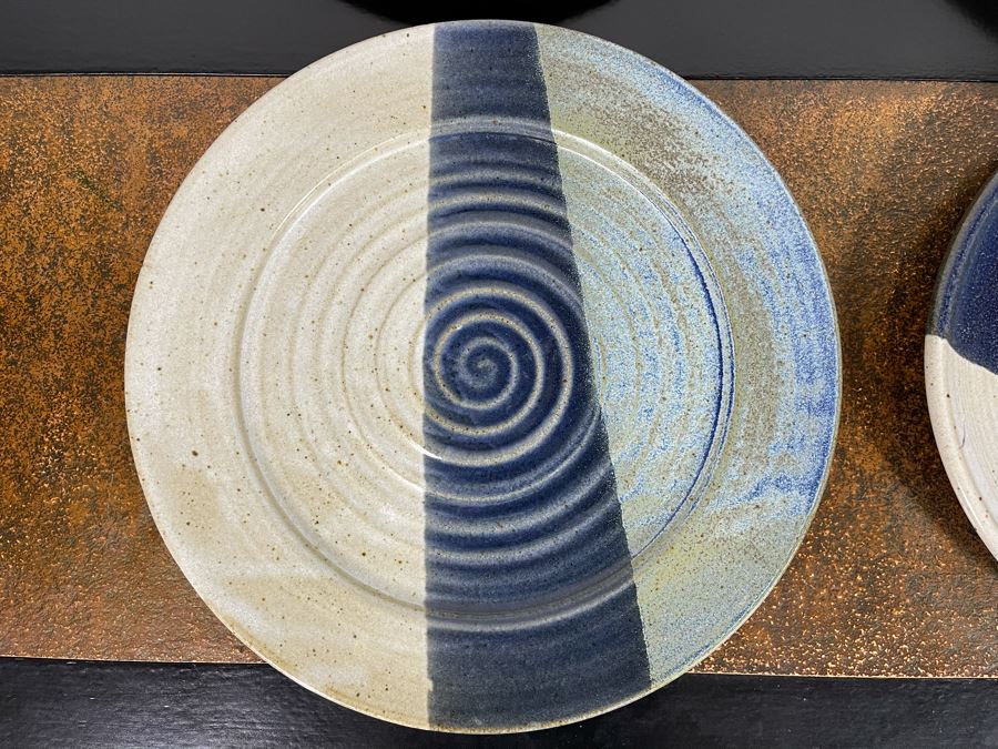 Collection Of Six Signed Studio Pottery Plates 10W - 12W [Photo 3]