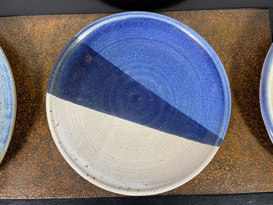 Collection Of Six Signed Studio Pottery Plates 10W - 12W [Photo 4]