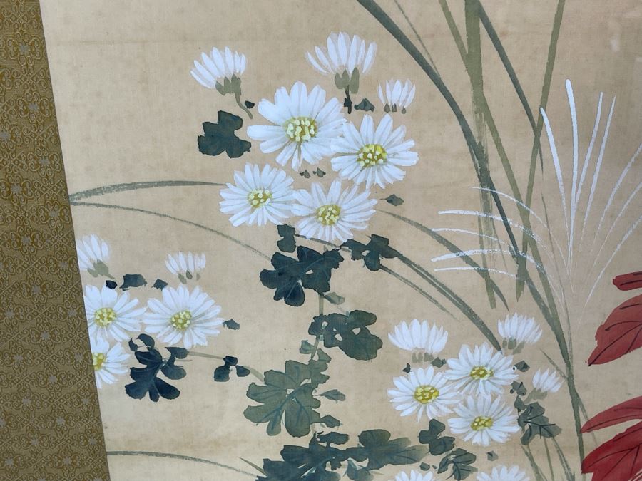 Original Framed Signed Chinese Silk Scroll Painting 44 X 16 Painted Area [Photo 12]