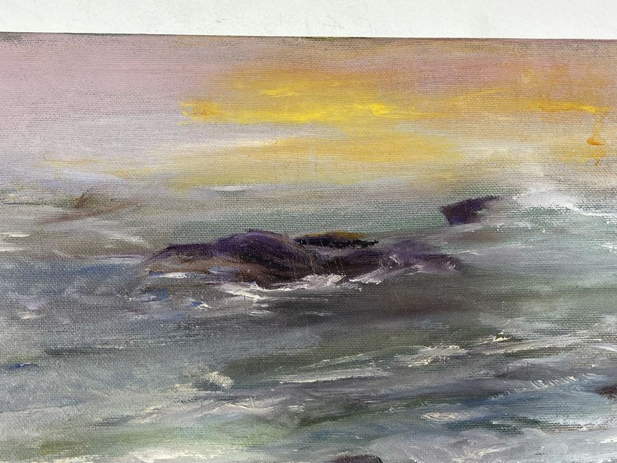 Original Joan Lohrey Seascape Painting On Canvas 20 X 16 [Photo 4]