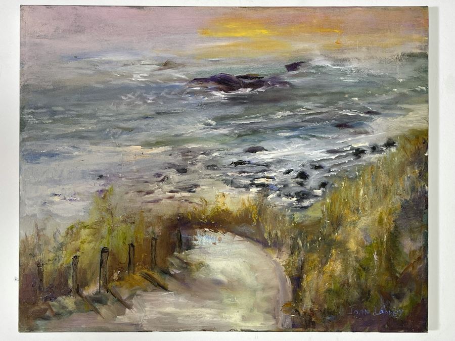 Original Joan Lohrey Seascape Painting On Canvas 20 X 16 [Photo 2]