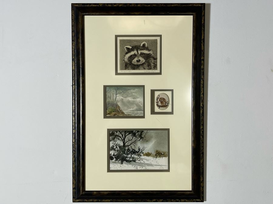 Nicely Framed Collection Of Various Nature Artwork Including Two Original Watercolor Paintings 16W X 24H [Photo 3]